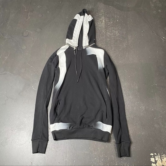 Boris Bidjan Saberi 11 BBS black hoodie Asymmetrical Pattern Removable Hood, S - Picture 2 of 12